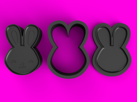 Bunny Face Bath Bomb Mold STL Download - Cada Molds