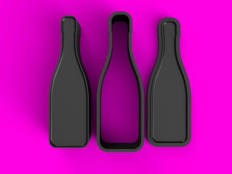 Champagne Bottle Bath Bomb Mold STL Download - Cada Molds