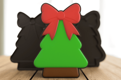 Christmas Tree with Bow Bath Bomb Mold - Cada Molds