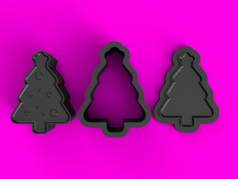 Flat Christmas Tree Bath Bomb Mold STL Download - Cada Molds